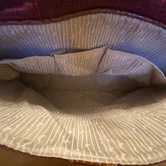 Samantha Brown Croc Embossed Burgundy Tote/Laptop Bag - Picture 12 of 16